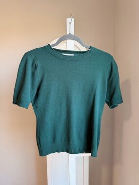 Milano Teal Crewneck Short Sleeve Knit